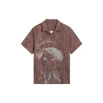 Li-Ning X Disney Pinocchio Cartoon Print Casual Short Sleeve Shirt Men Tops Brown ASHS431-2 L