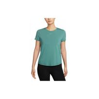 Nike One Classic Dri-FIT Vienspalvis Logotipas Greitai Džiūstantis Klasikinis Apvalia Kaklo Trumpomis Rankovėmis T-shirt Moteriški Viršutiniai Drabužiai Pakrantės Mėlynos Spalvos FN2799-361 S