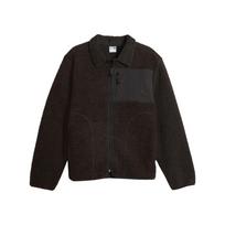Puma Classics Sherpa Jacket Solid Color Lapel Zipper Faux Lamb Wool Coat Unisex Jacket Black 626323-01 S