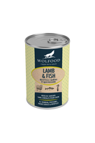 WOLFOOD Konservai – Ėriena ir Žuvis, 400 g