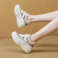 Sports Style Thick Sole High-top White Shoes for Women In Spring and Summer New Casual Sports Lightweight Dad Shoes 35