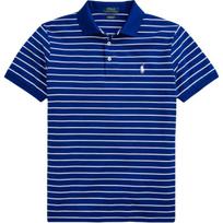 Polo Ralph Lauren SS24 Balta Dryžuota Polo Marškinėliai Su Mažu Arkliuku Vyrams Polo Marškinėliai Mėlyna 710795256-004 S