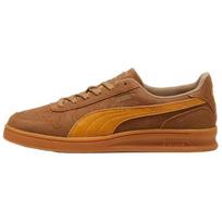Puma Indoor R Suede Šokolado drožlių Sportinio geltonumo Unisex sportbačiai Ruda 398531-02 37