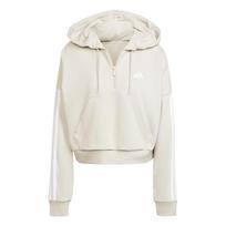 adidas Essentials 3-Stripes French Terry Quarter-Zip Hoodie Wonder Alumina/White Women Streetwear JN1958 M