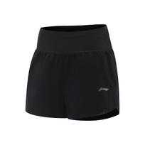 Li Ning Running Series Sport Minimalist Solid Color Casual Shorts Women shorts Black AKSV102-1 M
