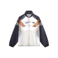 Li-Ning Color Block Zip Up Stand Collar Loose Jacket Men Jackets Off-White Black AJDT079-4 M
