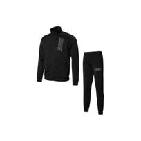 Puma Stand Collar Zip Logo Print Jacket And Solid Color Elastic Cuff Casual Pants Set Men Jacket And Pants Set Black 585325-01 L