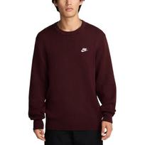Nike Club Madingas Patogus Apvalia Kaklo Megztinis Vyriškas megztinis Bordo FQ2913-652 M