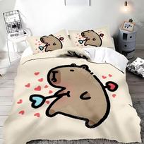 Mielas animacinis kapibara antklodės užvalkalas patalynės komplektas suaugusiems berniukui mergaitei miegamojo dekoravimas vaikų dovana viengulis dvigulis didelis dydis EU Single 90x200cm