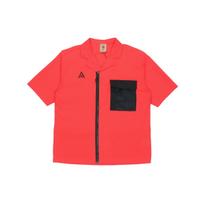 Nike ACG Mesh Breathable Pocket Short Sleeve Zip Shirt Men Tops Red CI0415-634 S