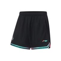 Li-Ning Solid Color Logo Print Elastic Waist Basketball Shorts Men Bottoms Black AAPT043-12 L