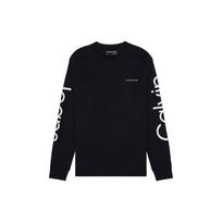 Calvin Klein vyriški megztiniai su logotipu ir apvalia kaklo iškirpte, juodi 40DC812-004 XXL