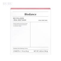 „BIODANCE Bio Collagen-Real Deep Mask“ stangrinanti lakštinė veido kaukė su kolagenu, 4X34 g