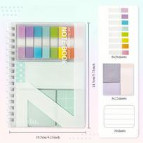 1PC Premium Note Paper and Soft Roll Notebook Set - Reusable Adhesive Label Small Hard Cover Notepad