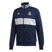 Adidas Real Madrid Sportinis Logotipas Stovintis Apykaklės Striukė Vyriška Viršutinė Apranga Tamsiai Mėlyna DX8709 XL
