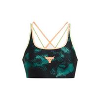 Under Armour Project Rock Printed Medium-Support Crossback Sports Bra Women Underwear Seaside-Blue 1377953-722 S
