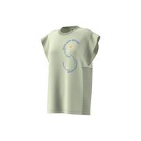 Adidas X Stella McCartney Collaboration Solid Color Letter Pattern Printed Sports Tank Top Women Tops Magical-Yellow-Green HS8817 S