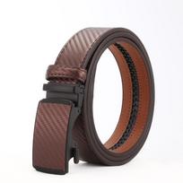 Vyriškas odinis diržas su automatiniu lydinio sagtimi - Elegantiškas ir stilingas dizainas 125 cm kava