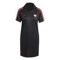 Adidas SS25 Sportinio Laisvalaikio Serijos Išsiuvinėtas „Manchester United“ Logotipas Patogi Universali Paprasta Kasdienė Trumpomis Rankovėmis Suknelė Moteriškos Suknelės JF0385 XS