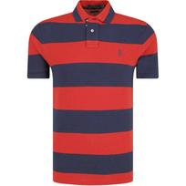 Polo Ralph Lauren Ss24 Raudona Dryžuota Arkliuko Logotipo Siuvinėta Polo Marškinėliai Vyriški Polo Marškinėliai Tamsiai Mėlyna 710729667-004 S