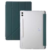For Samsung Tab S10 S9 FE Plus 12.4 inch Case Acrylic Clear Back Smart Cover For Galaxy Tab A9 Plus S9 fe 11  Pen Holder Cases Tab A9 Plus 11 inch tamsiai žalia spalva