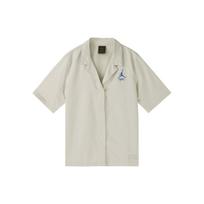 Jordan Solid Logo Print Amerikietiško Vintažinio Rašto Polo Mygtukais Trumpomis Rankovėmis Marškinėliai Moteriški Viršutiniai Drabužiai Balti DX6302-104 M