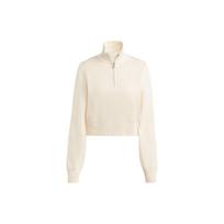 Adidas Originals Premium Essentials Pusiau užsegamas paprasto mezgimo megztinis Moteriški viršutiniai drabužiai Wonder-White II8043 S white