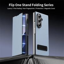 Aukštos klasės sulankstomas tekstūrinis atverčiamas laikiklis telefono dėklas Samsung Galaxy Z Fold 7 6 5 4 3 su magnetine siurbimo sistema ir objektyvo apsaugos dangteliu Galaxy Z Fold7 smėlis