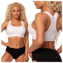 Sportinė liemenėlė moterims, fitness balta, XL/XXL