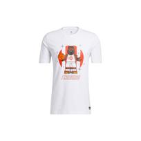 Adidas X Lego Dame krepšinio marškinėliai su James Harden Brick Print Vyriški viršūnės, balti HA7058 L