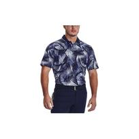 Under Armour SS23 Iso-Chill Printed Golf Polo Men Tops Navy-Blue 1377367-410 M