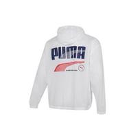 Puma Logotipas Spausdinti Sportinė striukė su gobtuvu Vyriški viršutiniai drabužiai, balta 531487-02 M