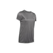 Under Armour Velocity Solid Crew Tee Women Tops Carbon-Heather 1298706-090 S