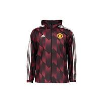 Adidas Manchester United Futbolo Serija Dryžuotas Spausdinimas Sportinis Laisvalaikio Džemperis Su Gobtuvu Vyriški Striukės Violetinė Raudona GR3872 M black