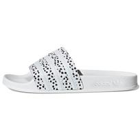 Adidas Adilette Slide Polka - Balti Moteriški Kedai Debesėlio Baltumo Pagrindinės Juodos Spalvos FX5922 35½ white