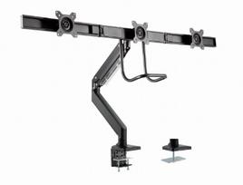 Stalinis trijų monitorių laikiklis Gembird MA-DA3-03, 17-27", 18 kg