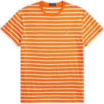 Polo Ralph Lauren Dryžuoti Logotipo Siuvinėti Apvalios Kaklo Trumpomis Rankovėmis Marškinėliai SS24 Vyriški Marškinėliai Oranžiniai MNPOTSH1N822112-800 L