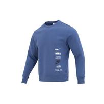 Nike Club Fleece apvalios apykaklės džemperis su mini logotipu vyriški viršutiniai drabužiai Phenom-Blue DX0782-491 XXXL gray