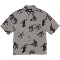 Vans X Bolin Artist Collaboration All-Over Print Button-Down Short Sleeve Shirt Men Tops Gray VN000J2XDGC1 L
