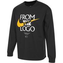 Nike Crew Neck Logo Print Fitted American Vintage Long Sleeve T-Shirt Men Tops Black FQ4921-010 L gray