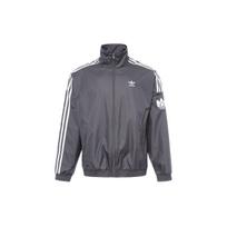 Adidas Originals dryžuotas striukė su stovinčia apykakle ir užtrauktuku ilgomis rankovėmis Unisex striukės Tamsiai pilka JI7533 S gray