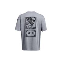 Under Armour X Bruce Lee Collaboration Spring Collection American Vintage Letter Print Crew Neck Pullover Short Sleeve T-Shirt Men T-Shirt 1383313-035 XL