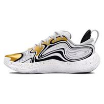 Under Armour Spawn 6 White Metallic Gold Unisex Sneakers Black 3027263-100 42