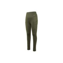 Nike Go FlyEase serijos vienspalvės aukštos juosmens kišeninės sportinės kelnės moterims Khaki-Green DQ5669-325 S