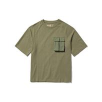 Timberland Vienos spalvos Kišenė Lauko Darbo Stiliaus Kvėpuojantis Laisvalaikio Trumpomis Rankovėmis Raglanas T-shirt Vyriški Viršutiniai Drabužiai Cassel-Green A6Q9W-590 L gray