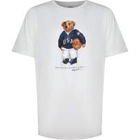 Polo Ralph Lauren raidžių rašto marginti apvalios iškirptės trumpomis rankovėmis vyriški marškinėliai Balti 710778636-006 XXL