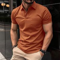 Available: 2023 Summer Men's Sports Polo Shirt with Button Pocket XXL oranžinė