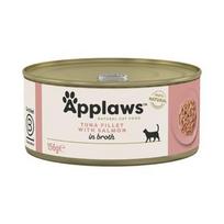 APPLAWS Tuna fillet with salmon in broth - šlapias kačių maistas - 156g