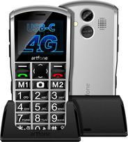 "artfone A400 4G" mobilusis telefonas senjorams be sutarties, didelis mygtukinis mobilusis telefonas senjorams su 2 MP kamera ir SOS mygtuku, 2,4 colio ekranu, 1800 mAh baterija, įkrovimo stotele, USB-C, stereofoniniu garsiakalbiu