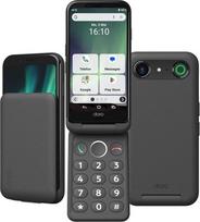 "Doro" - "Aurora A20 Flip" išmanusis telefonas - mobilusis telefonas vyresnio amžiaus žmonėms - paprastas naudoti - pagalbos mygtukas su GPS buvimo vieta - suderinamas su klausos aparatu - pridedamas USB laidas - grafito spalvos